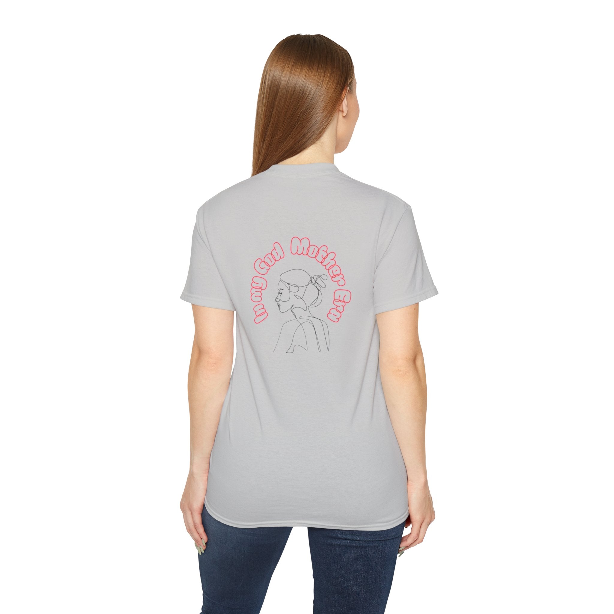 Retro Line Art 'My God Mother' Cotton Tee