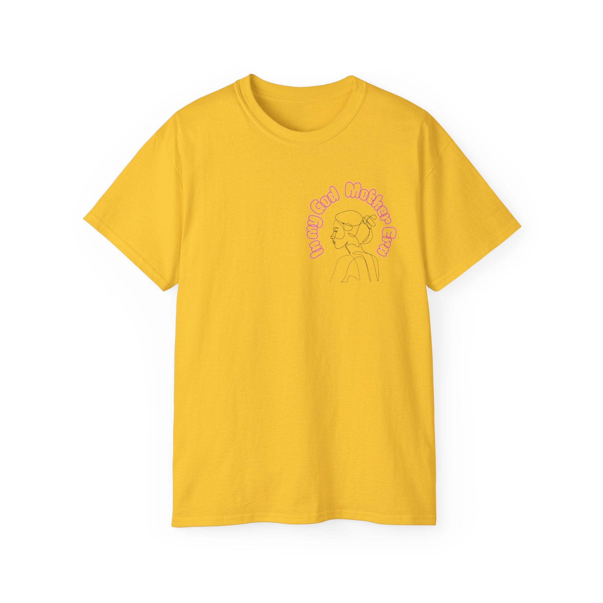 Retro Line Art 'My God Mother' Cotton Tee