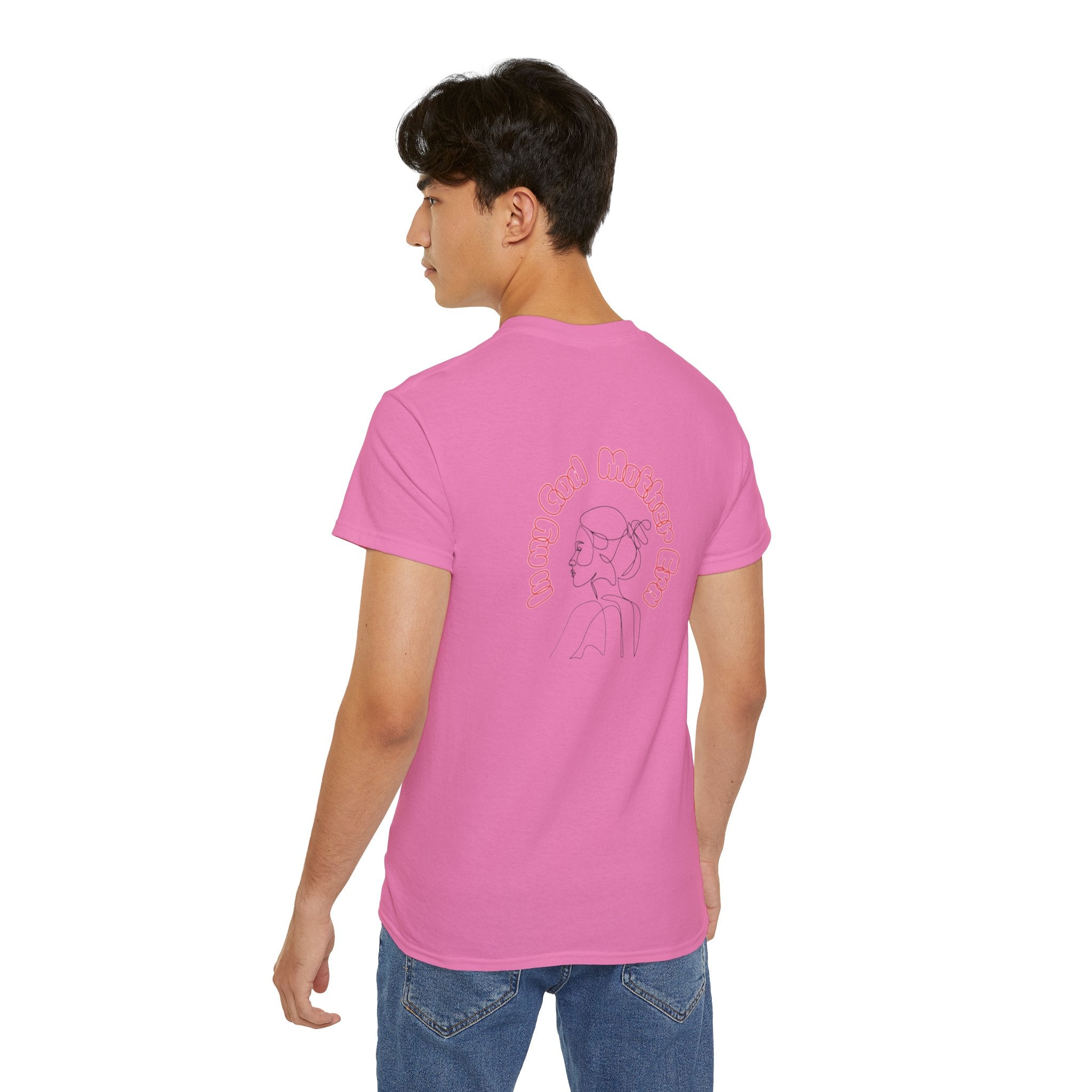 Retro Line Art 'My God Mother' Cotton Tee