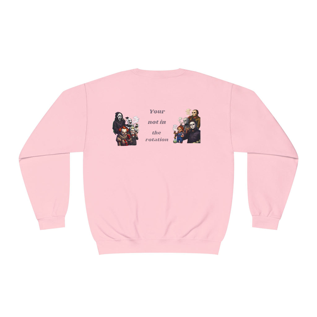 Creepy Family Portrait Sweatshirt — "You’re Not in the Rotation" Horror Crewneck