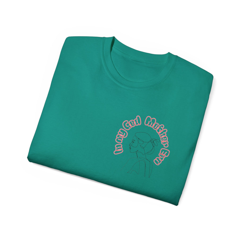 Retro Line Art 'My God Mother' Cotton Tee