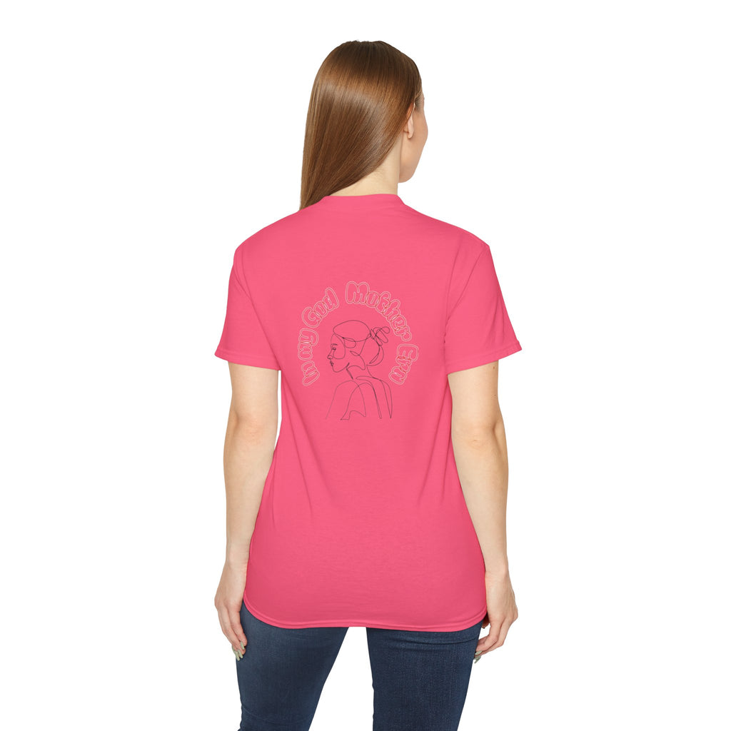 Retro Line Art 'My God Mother' Cotton Tee