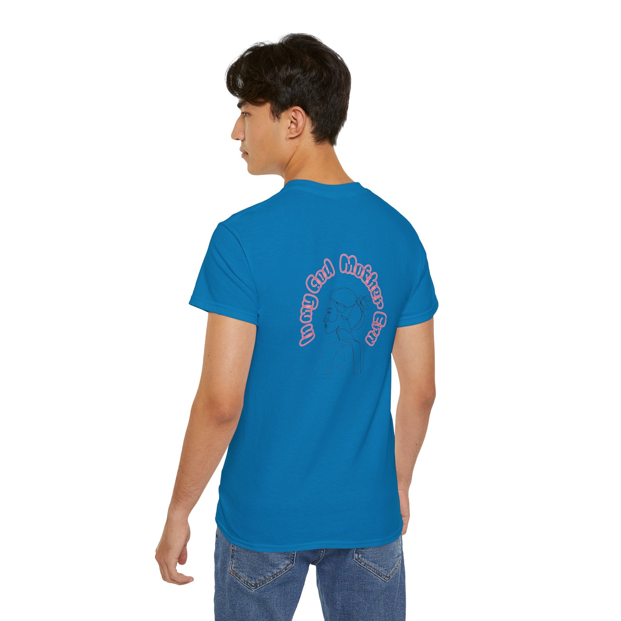 Retro Line Art 'My God Mother' Cotton Tee