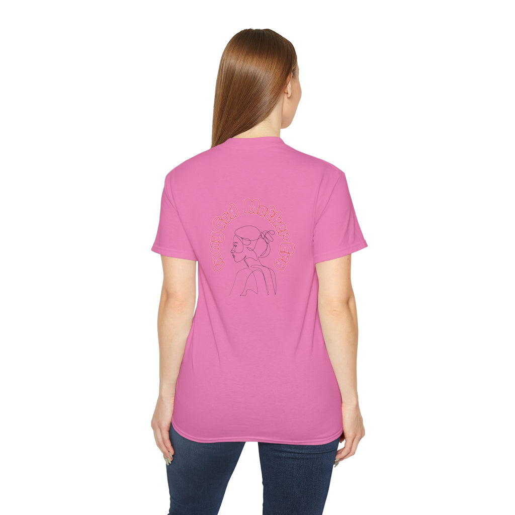 Retro Line Art 'My God Mother' Cotton Tee