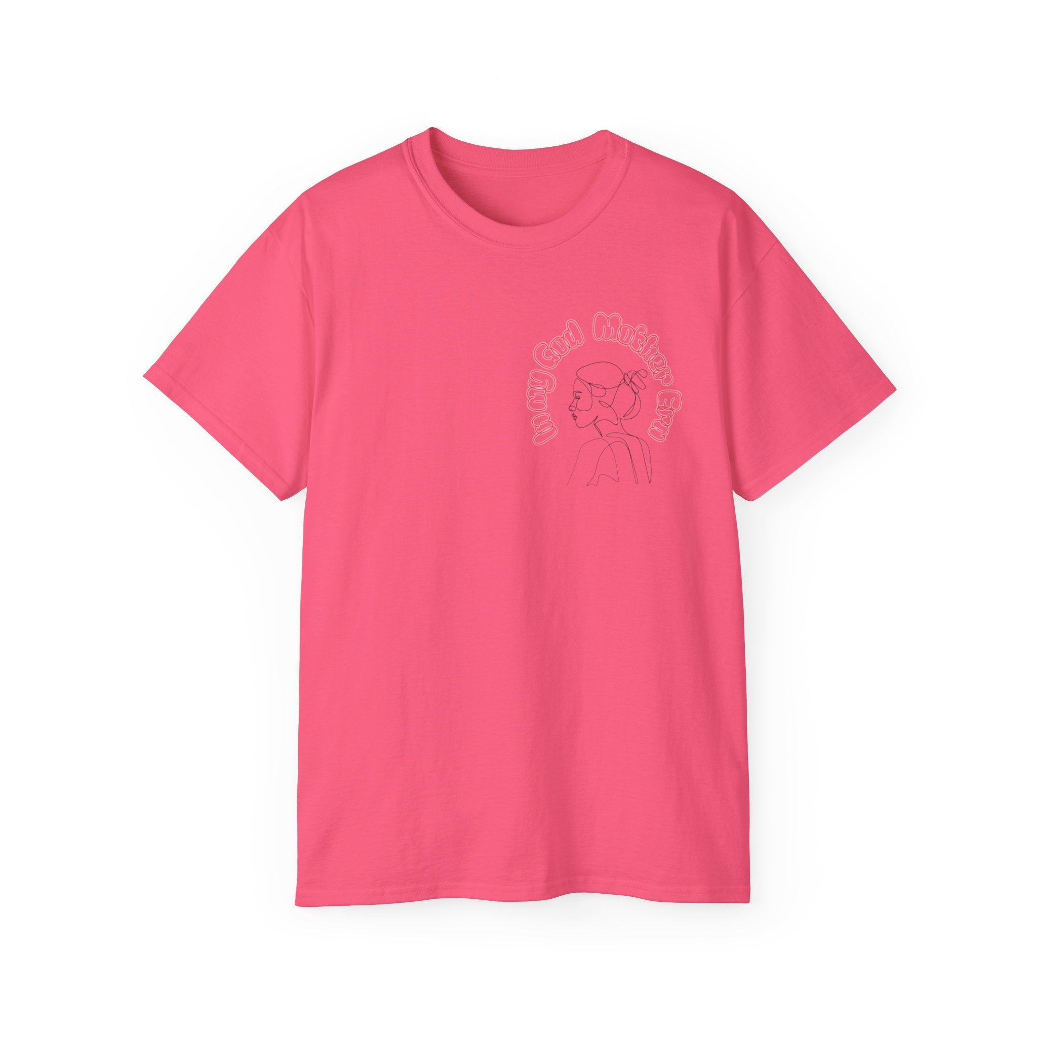 Retro Line Art 'My God Mother' Cotton Tee
