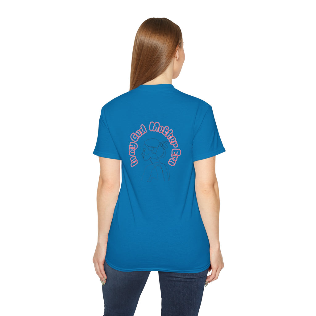 Retro Line Art 'My God Mother' Cotton Tee