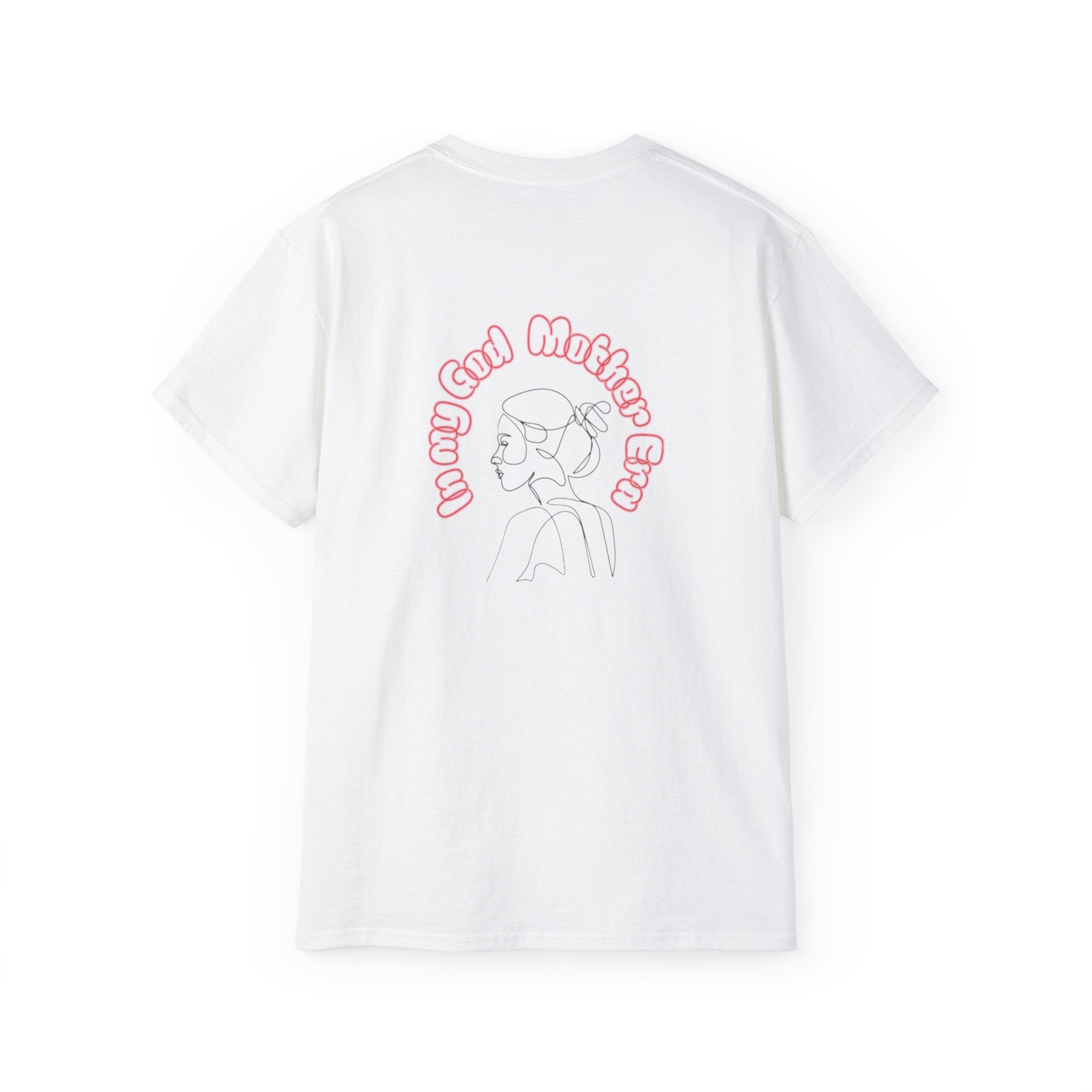 Retro Line Art 'My God Mother' Cotton Tee