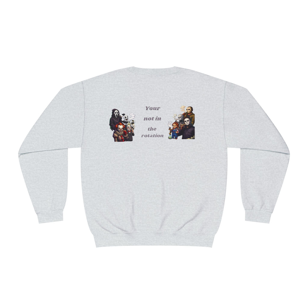 Creepy Family Portrait Sweatshirt — "You’re Not in the Rotation" Horror Crewneck