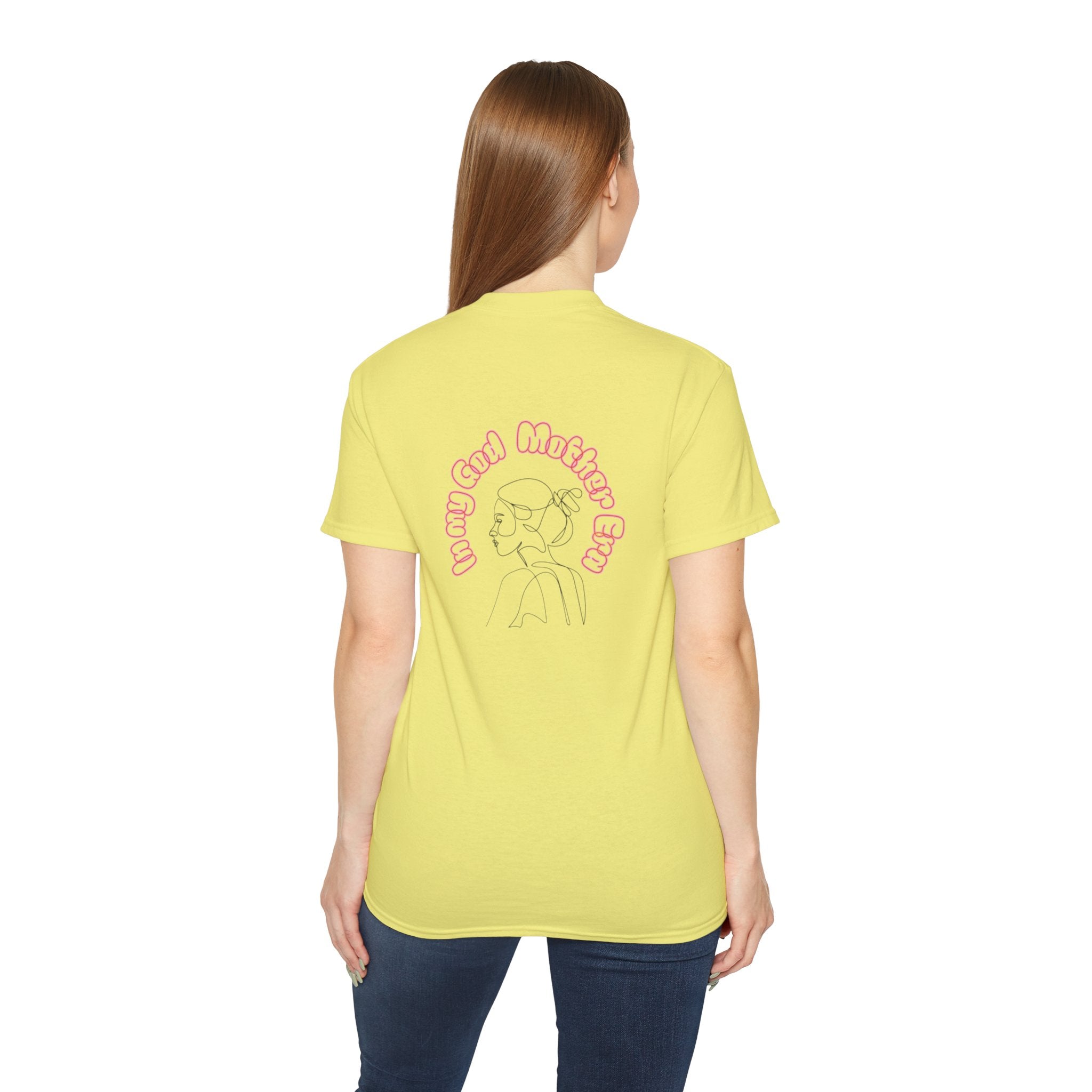 Retro Line Art 'My God Mother' Cotton Tee