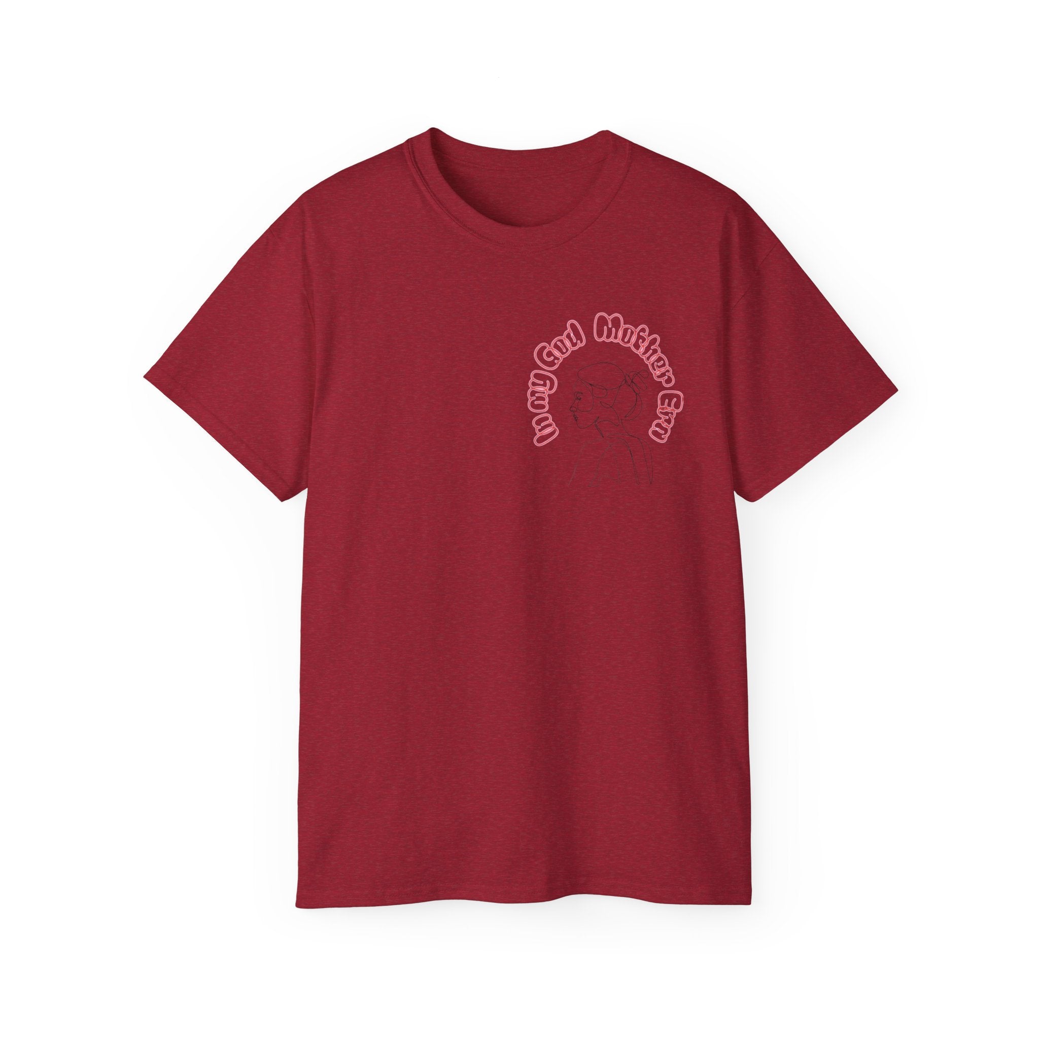 Retro Line Art 'My God Mother' Cotton Tee