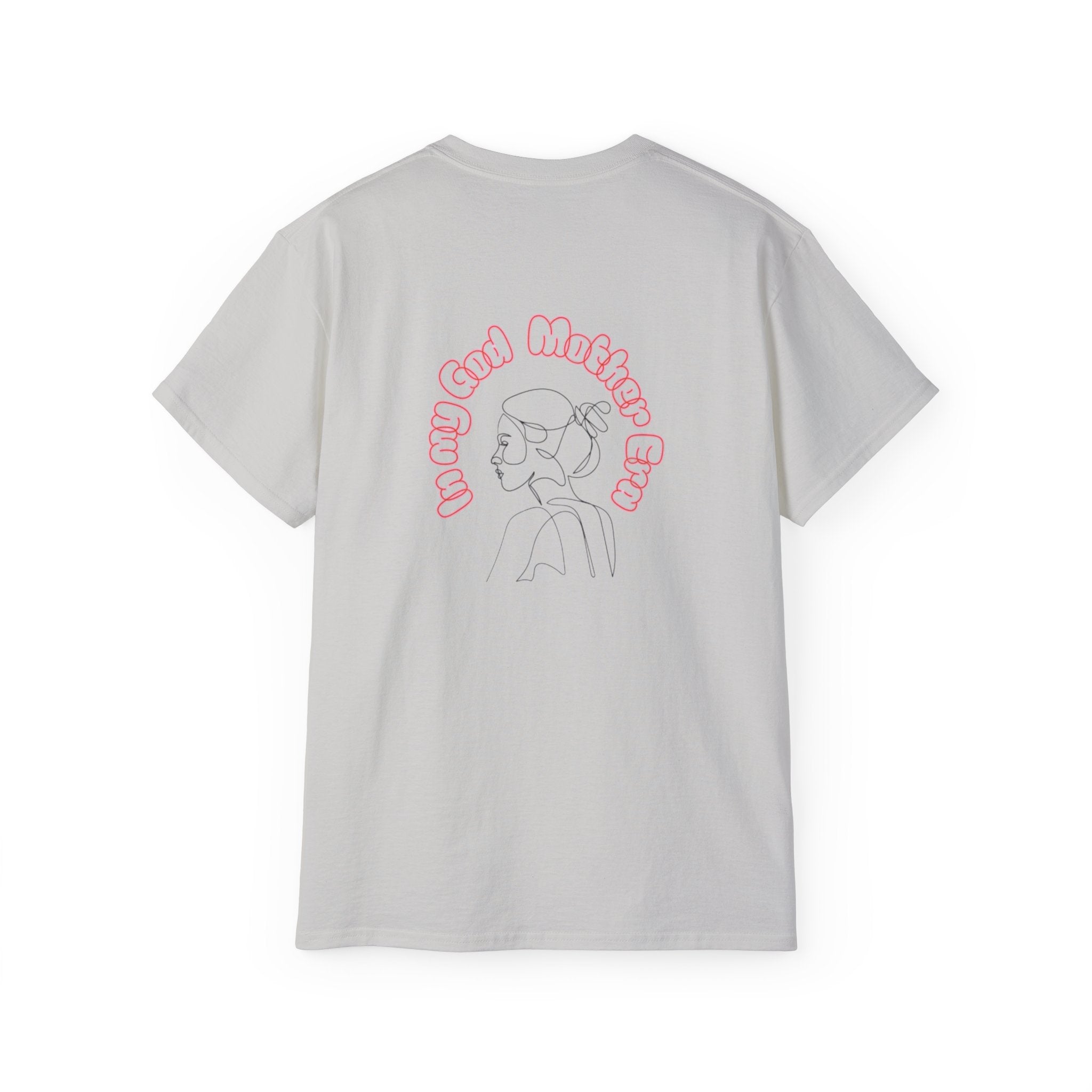 Retro Line Art 'My God Mother' Cotton Tee