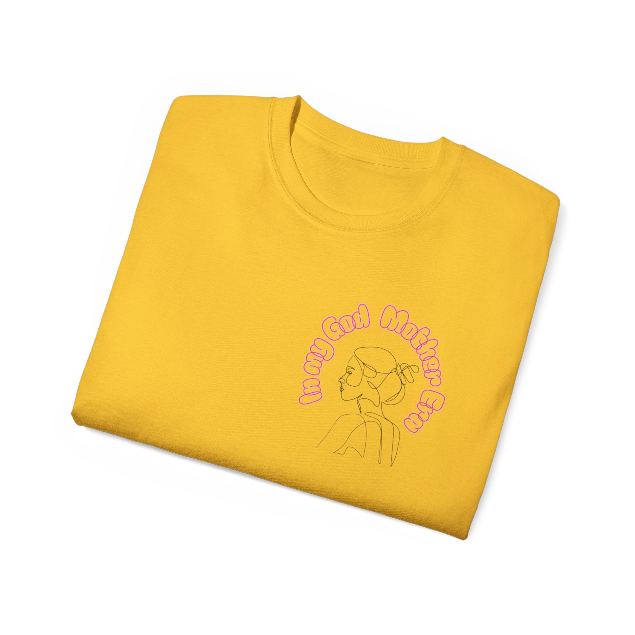 Retro Line Art 'My God Mother' Cotton Tee