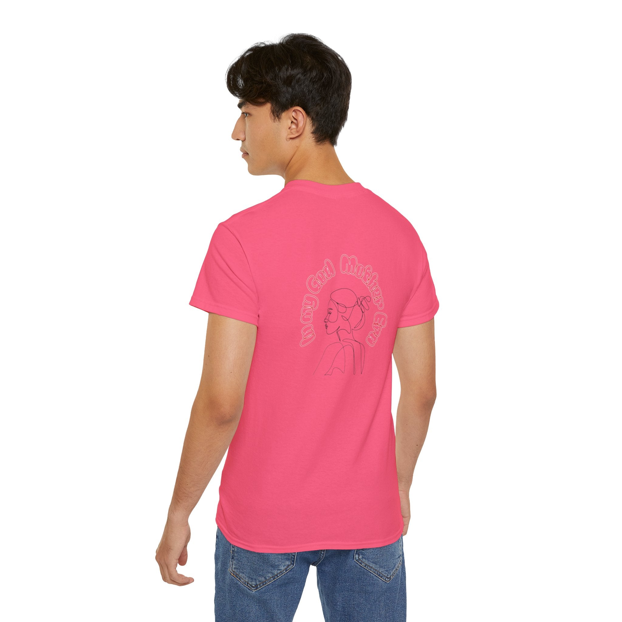 Retro Line Art 'My God Mother' Cotton Tee