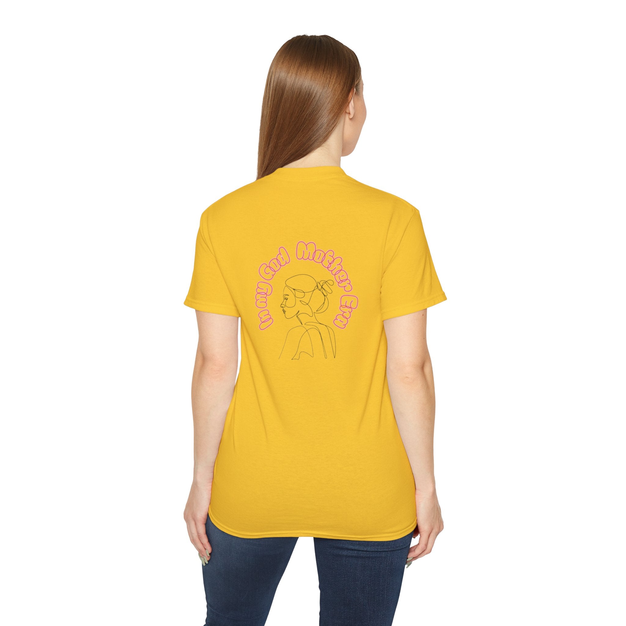Retro Line Art 'My God Mother' Cotton Tee