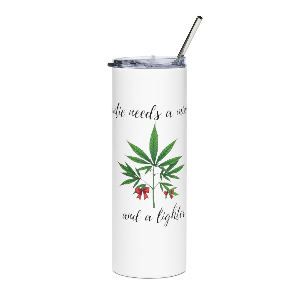 20oz Stainless Steel Tumbler – 'She Needs a Hammer and a Lighter' Cannabis Leaf Travel Cup