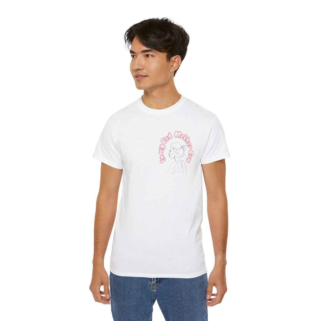 Retro Line Art 'My God Mother' Cotton Tee