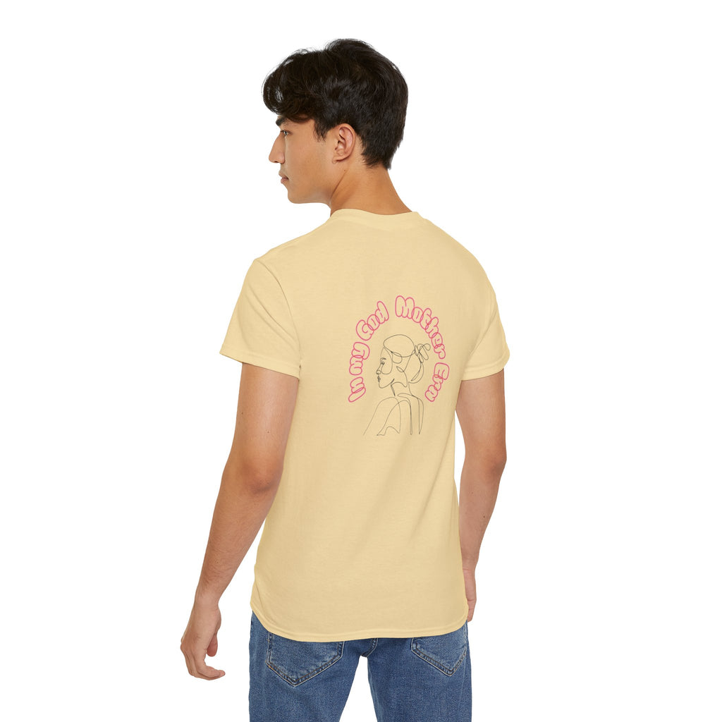 Retro Line Art 'My God Mother' Cotton Tee