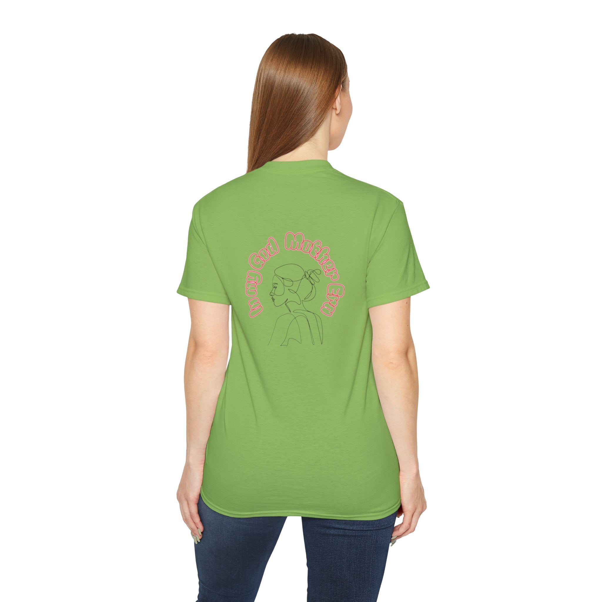 Retro Line Art 'My God Mother' Cotton Tee