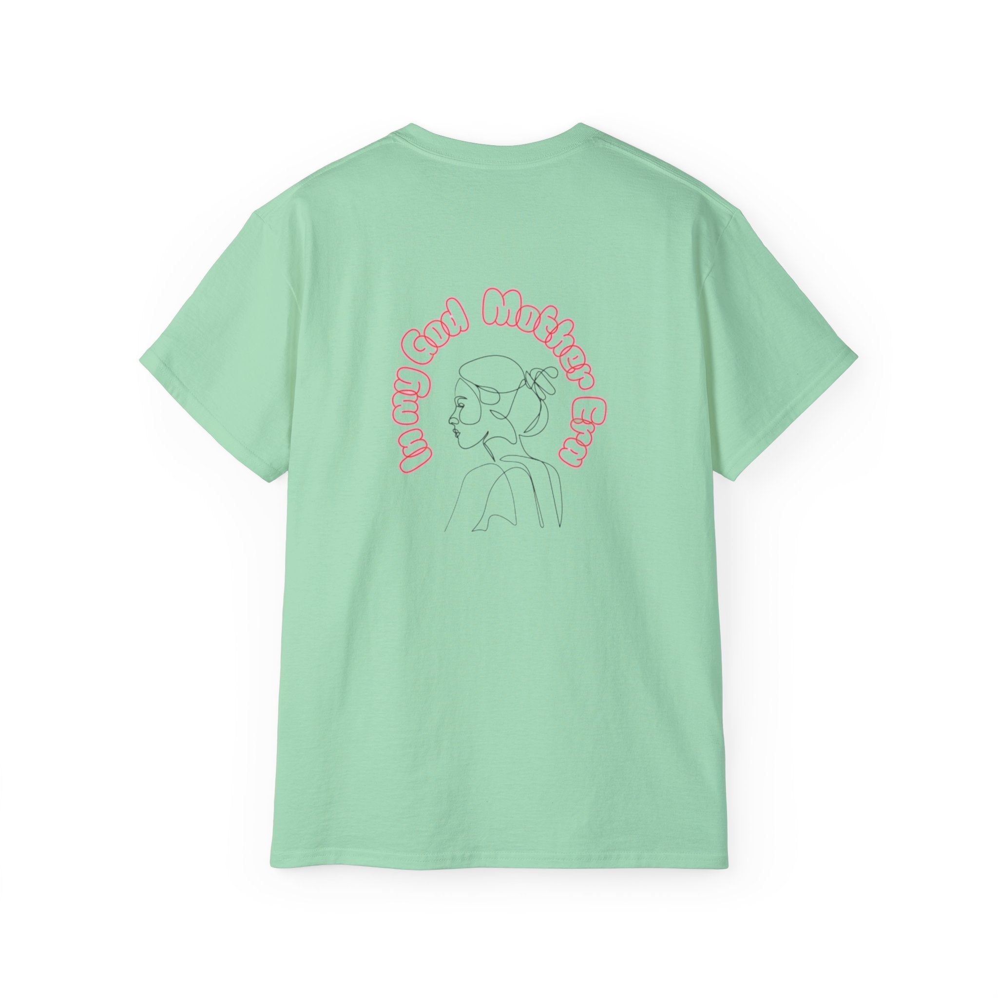 Retro Line Art 'My God Mother' Cotton Tee