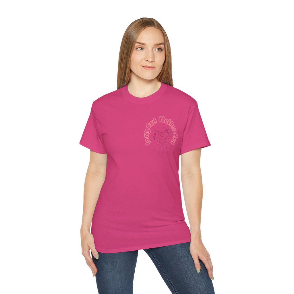 Retro Line Art 'My God Mother' Cotton Tee