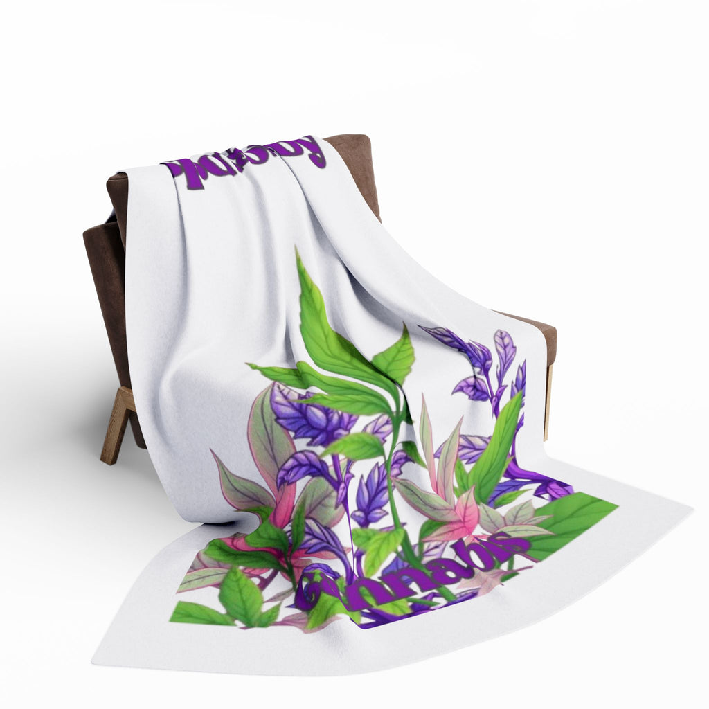 Arctic Fleece Blanket — "Patience Sponsored by Cannabis" Floral Throw
