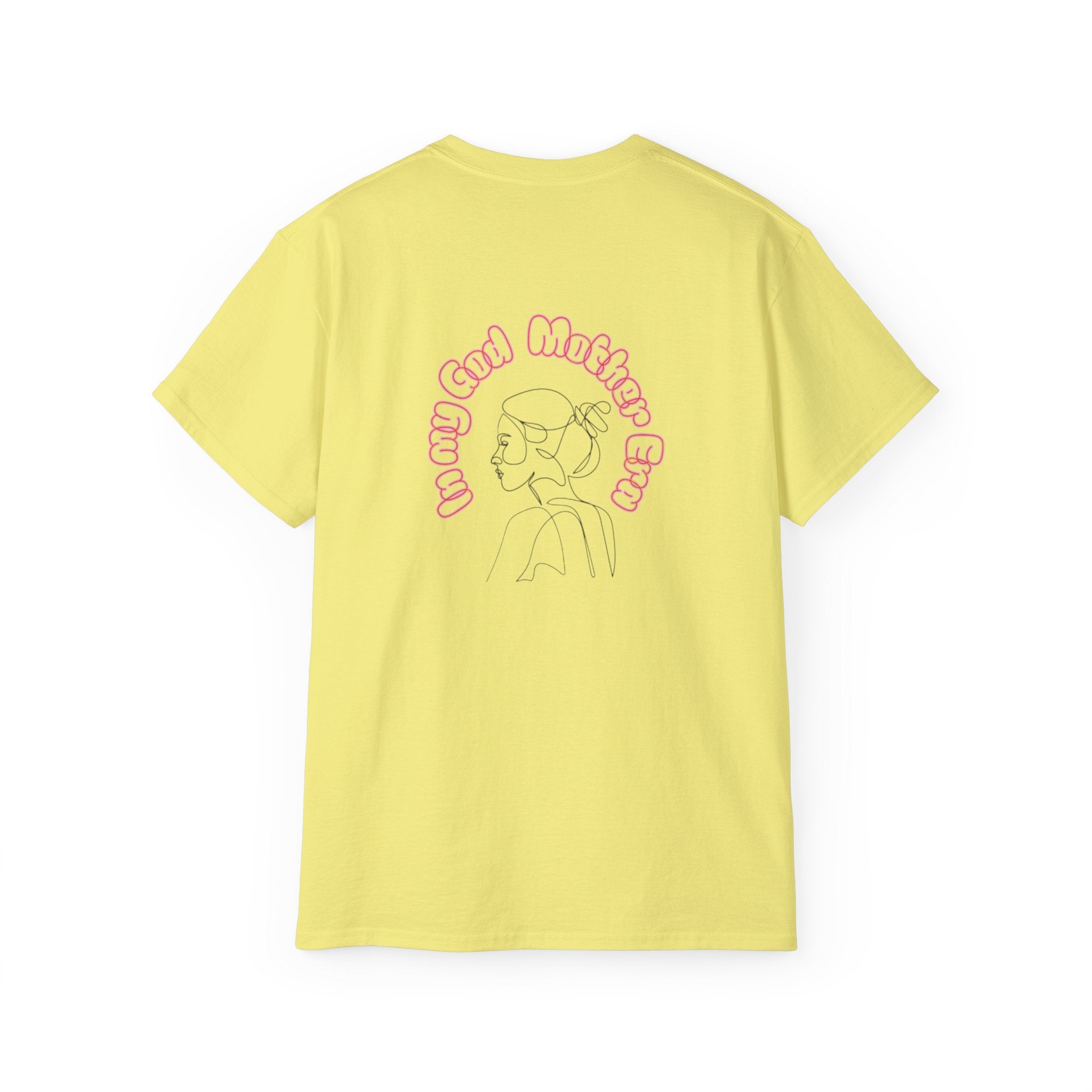 Retro Line Art 'My God Mother' Cotton Tee