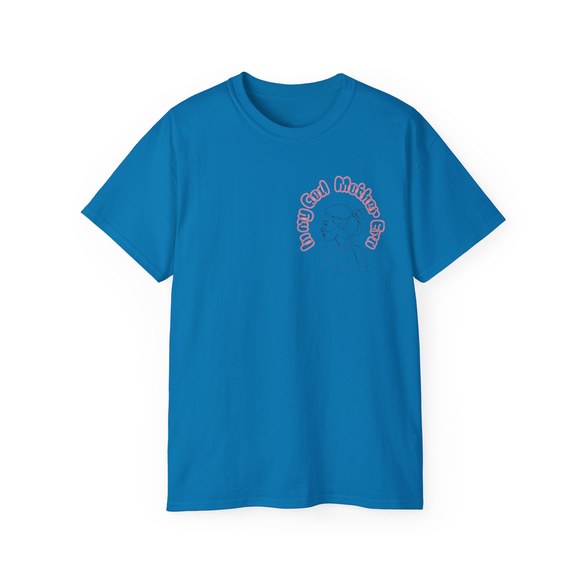 Retro Line Art 'My God Mother' Cotton Tee