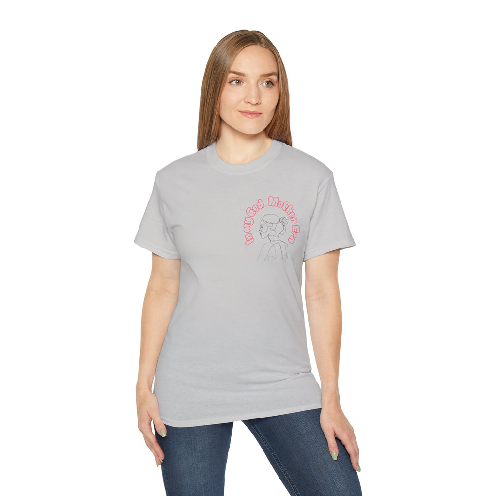 Retro Line Art 'My God Mother' Cotton Tee