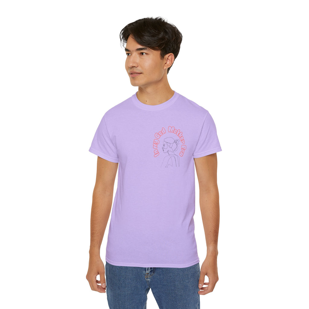 Retro Line Art 'My God Mother' Cotton Tee