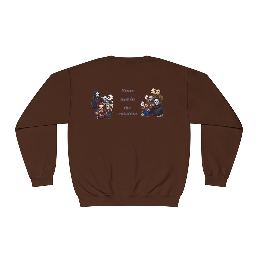 Creepy Family Portrait Sweatshirt — "You’re Not in the Rotation" Horror Crewneck