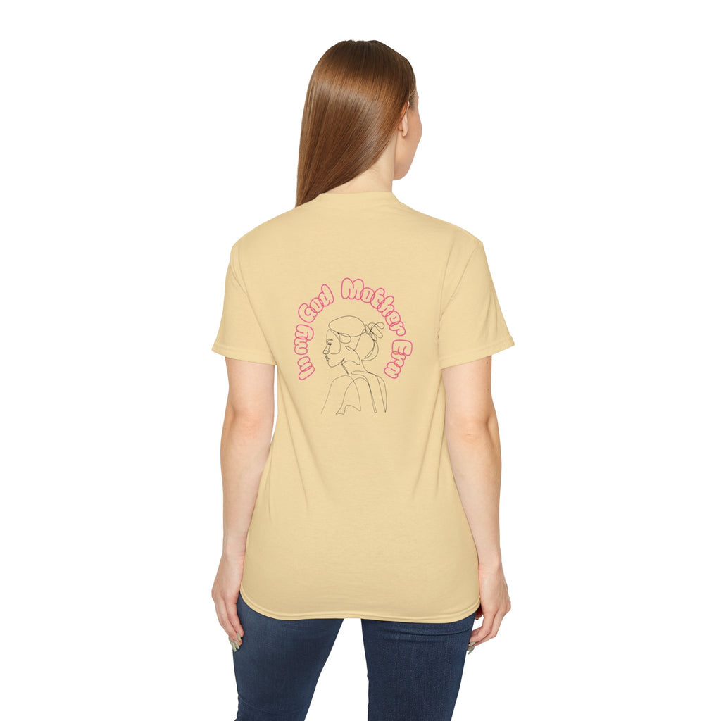 Retro Line Art 'My God Mother' Cotton Tee