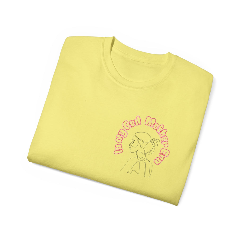 Retro Line Art 'My God Mother' Cotton Tee