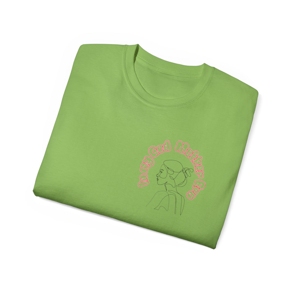 Retro Line Art 'My God Mother' Cotton Tee