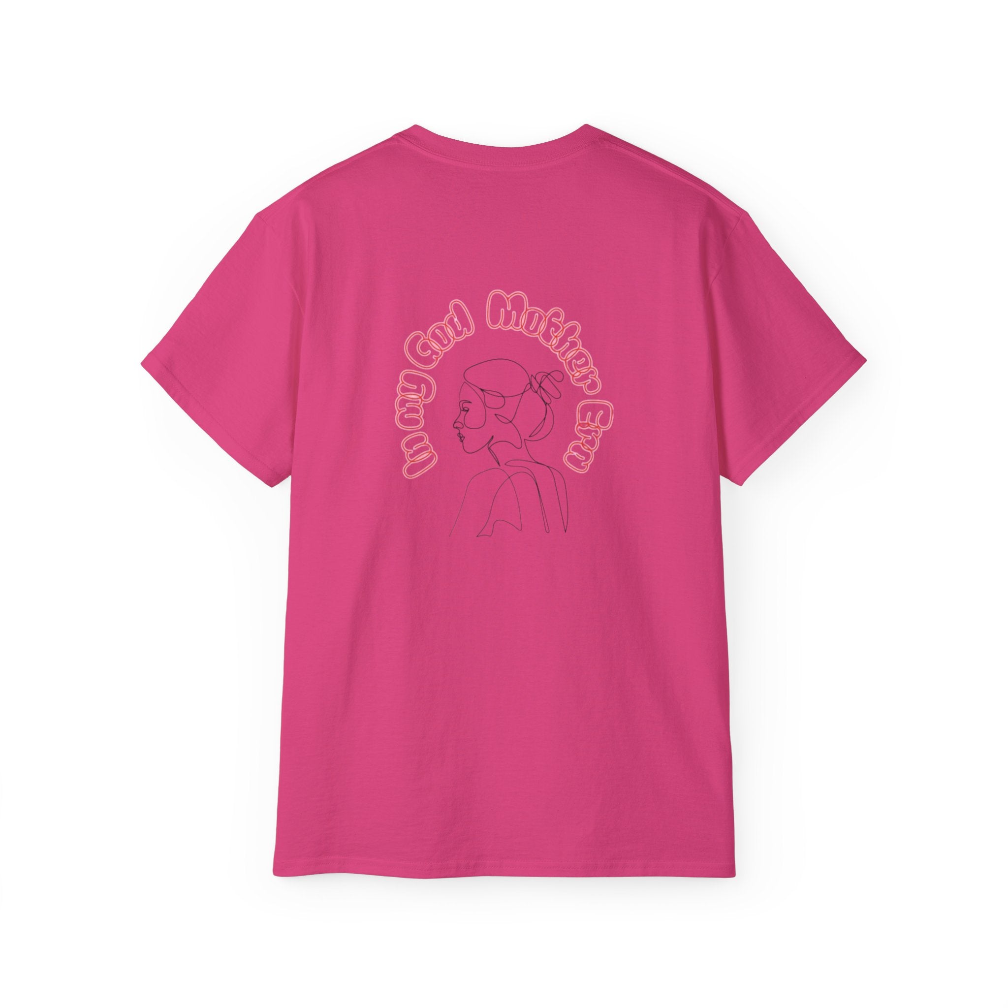 Retro Line Art 'My God Mother' Cotton Tee