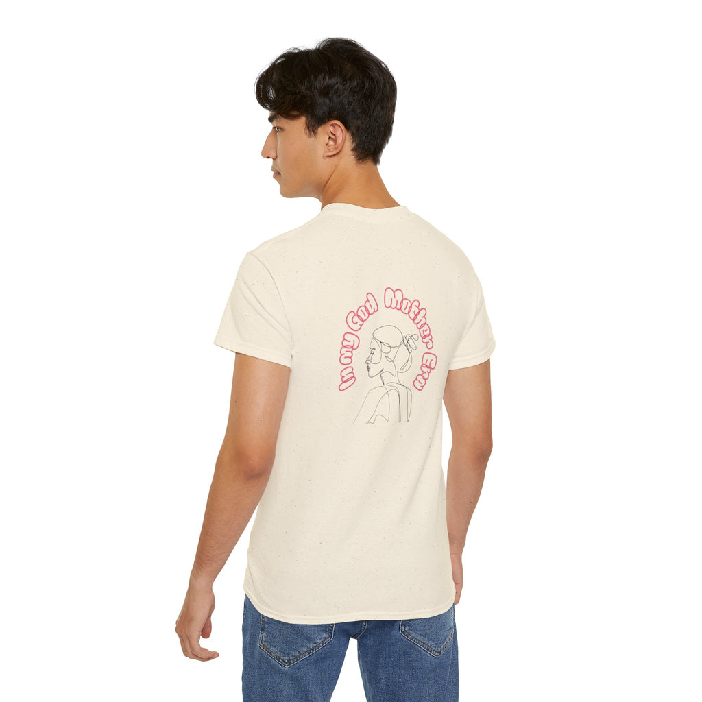 Retro Line Art 'My God Mother' Cotton Tee