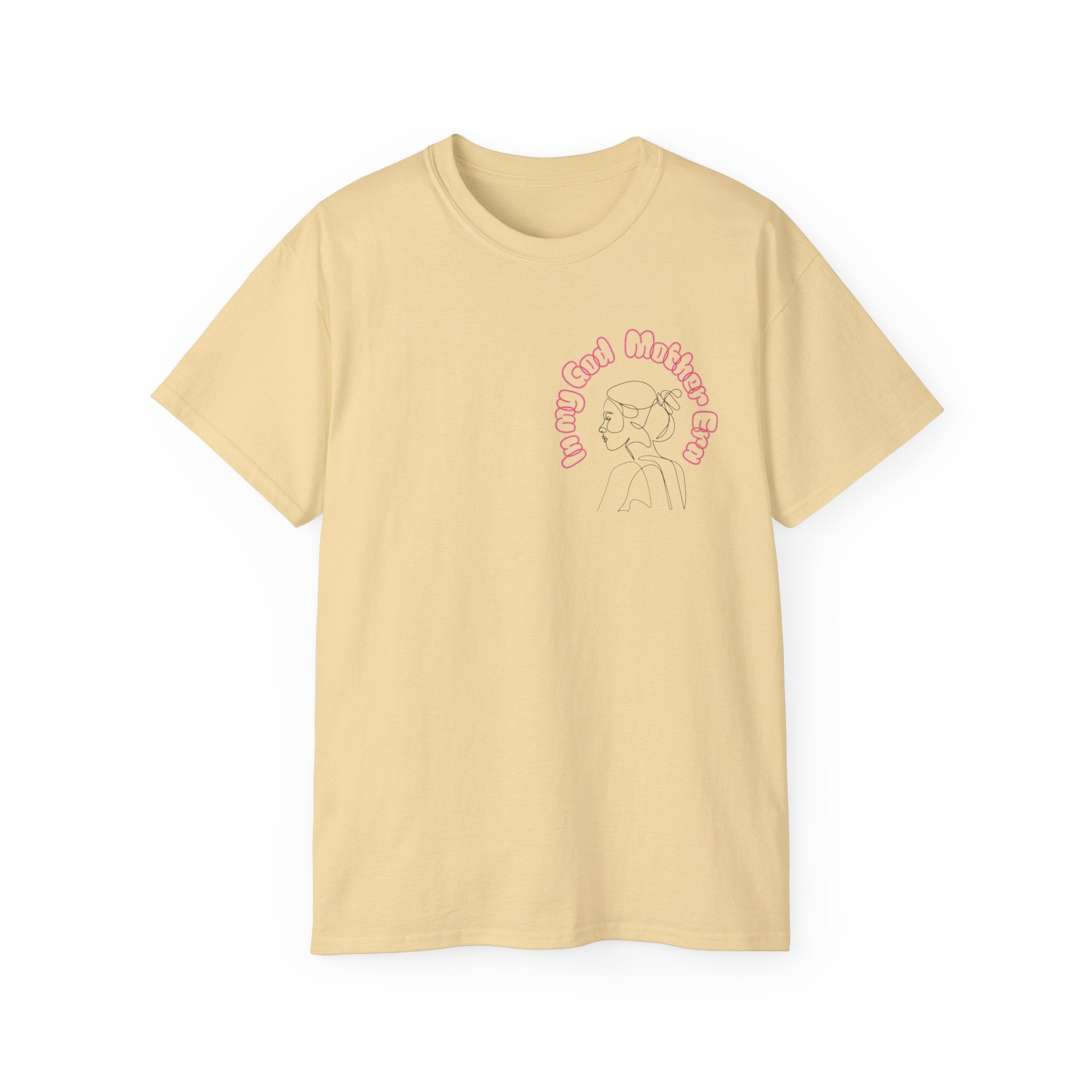 Retro Line Art 'My God Mother' Cotton Tee