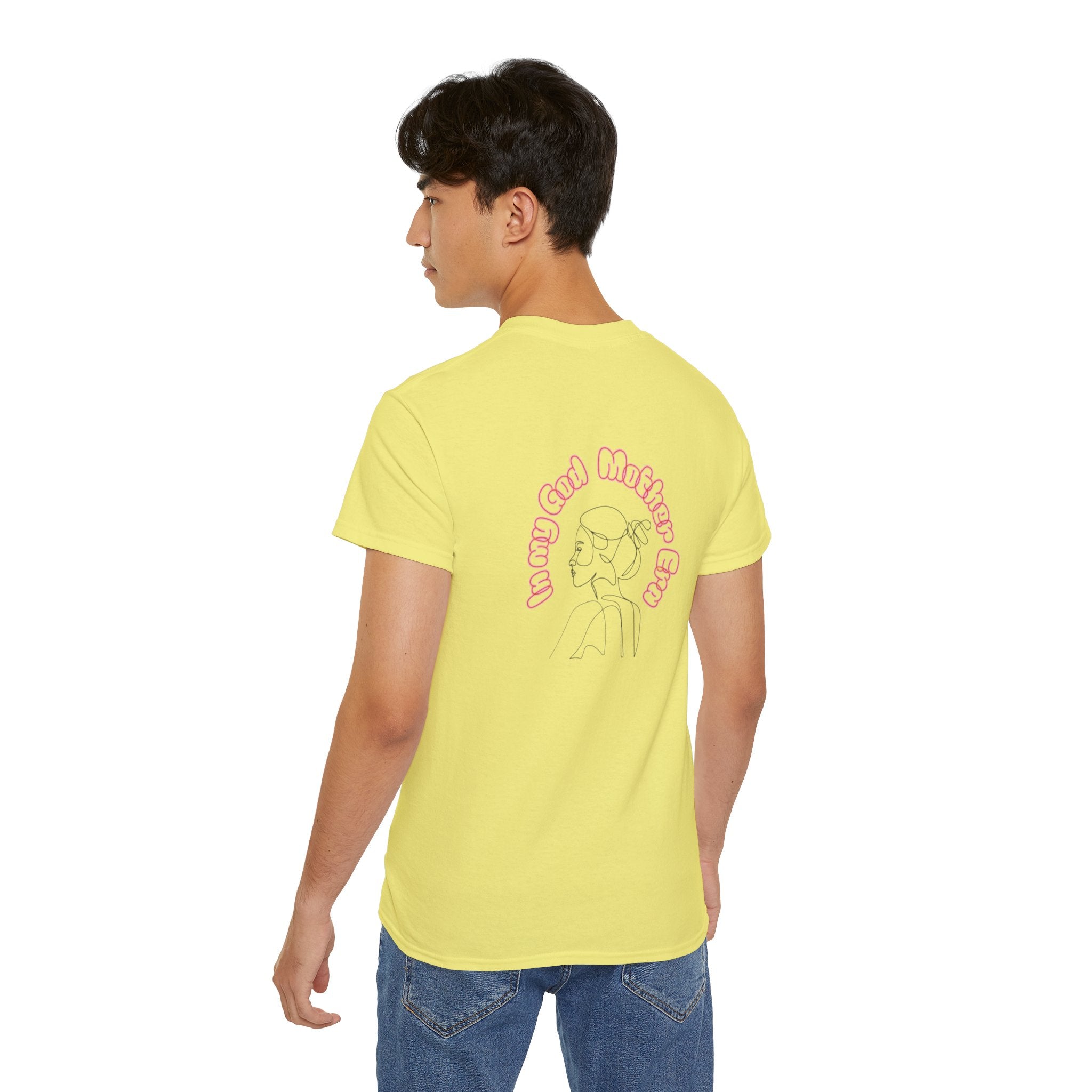 Retro Line Art 'My God Mother' Cotton Tee