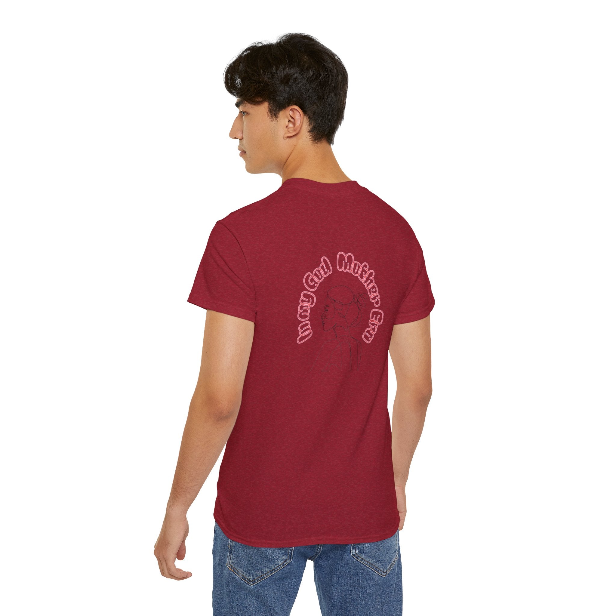 Retro Line Art 'My God Mother' Cotton Tee