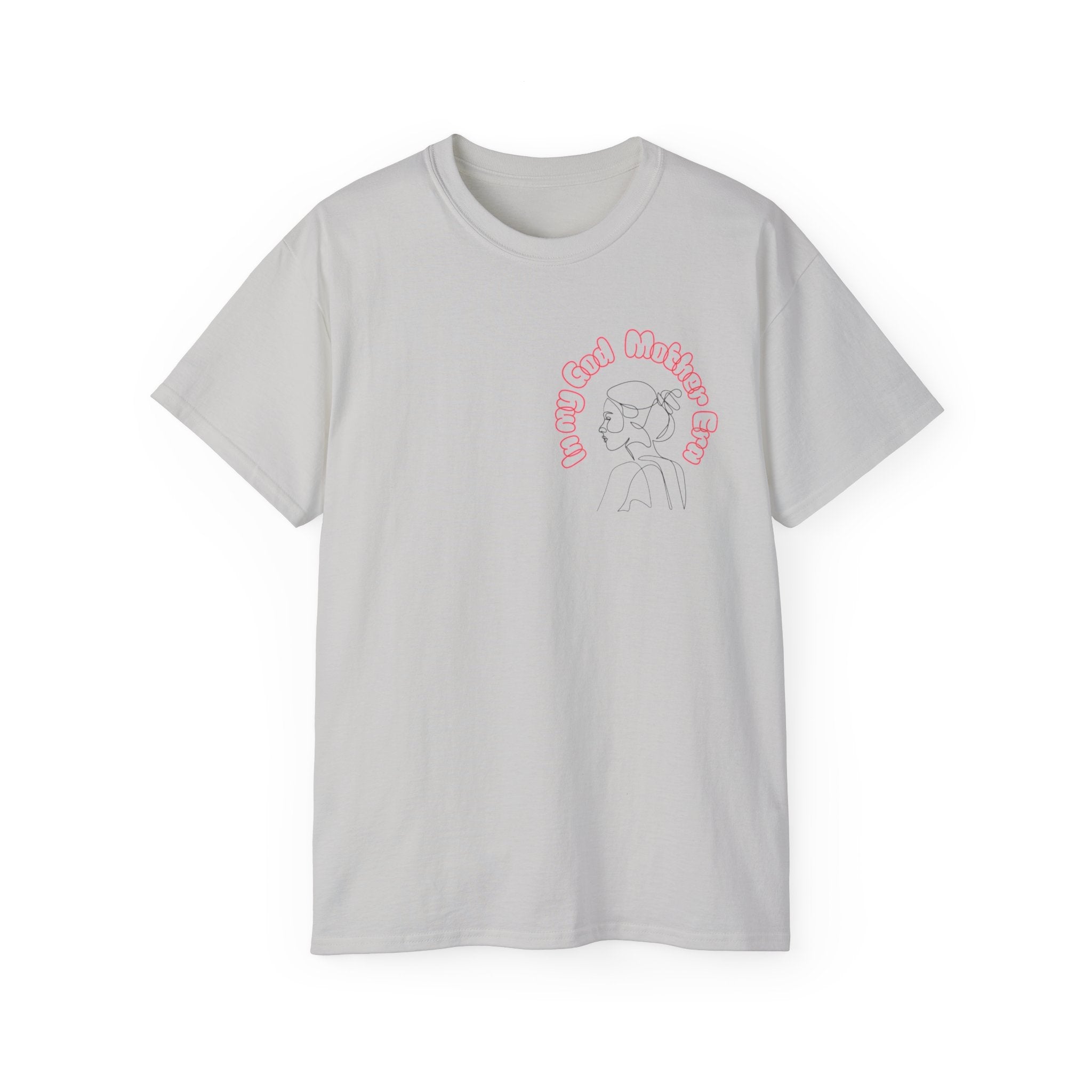 Retro Line Art 'My God Mother' Cotton Tee