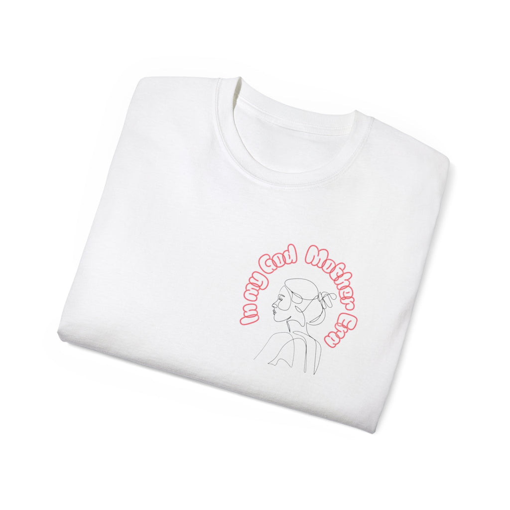 Retro Line Art 'My God Mother' Cotton Tee