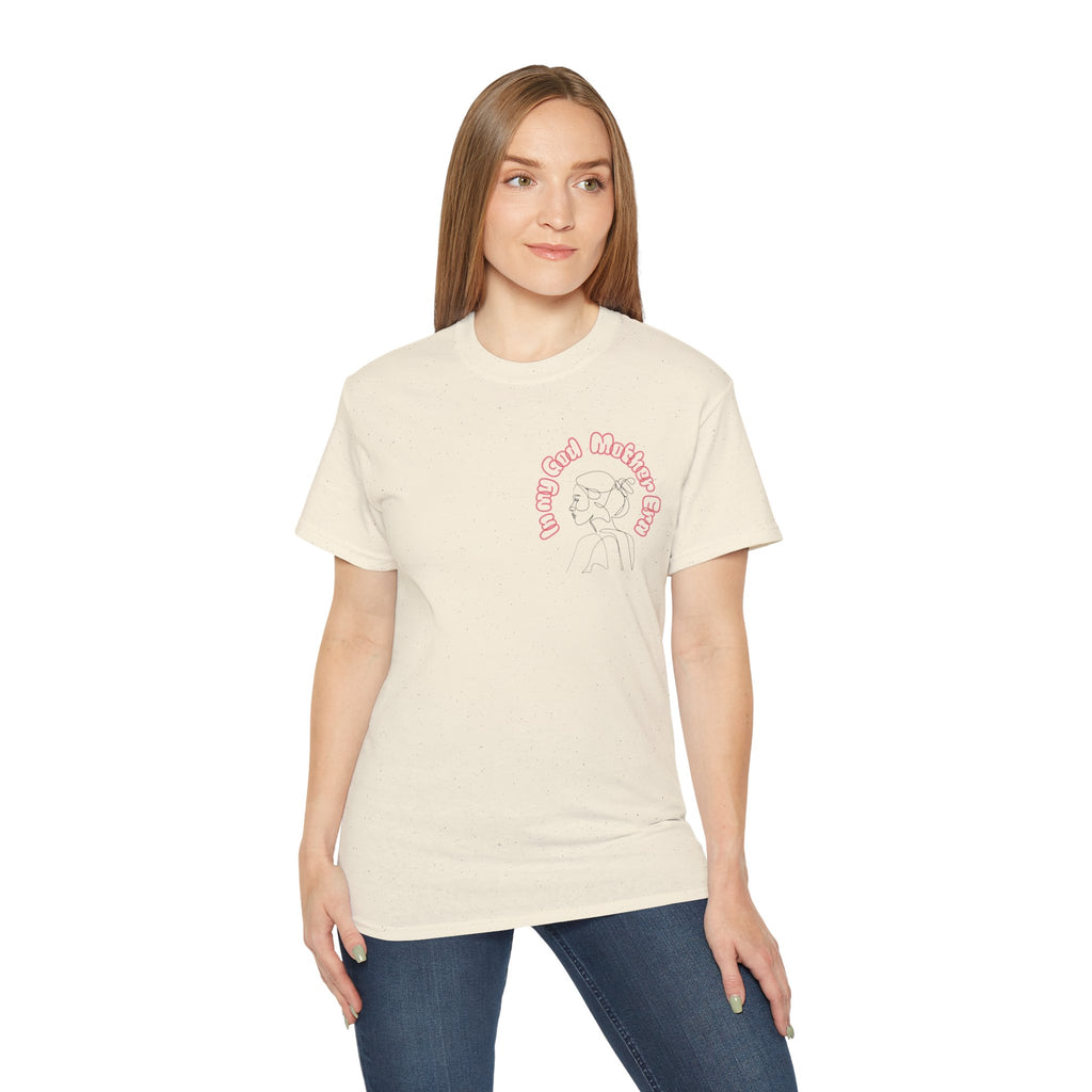 Retro Line Art 'My God Mother' Cotton Tee