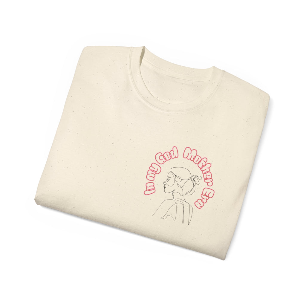 Retro Line Art 'My God Mother' Cotton Tee