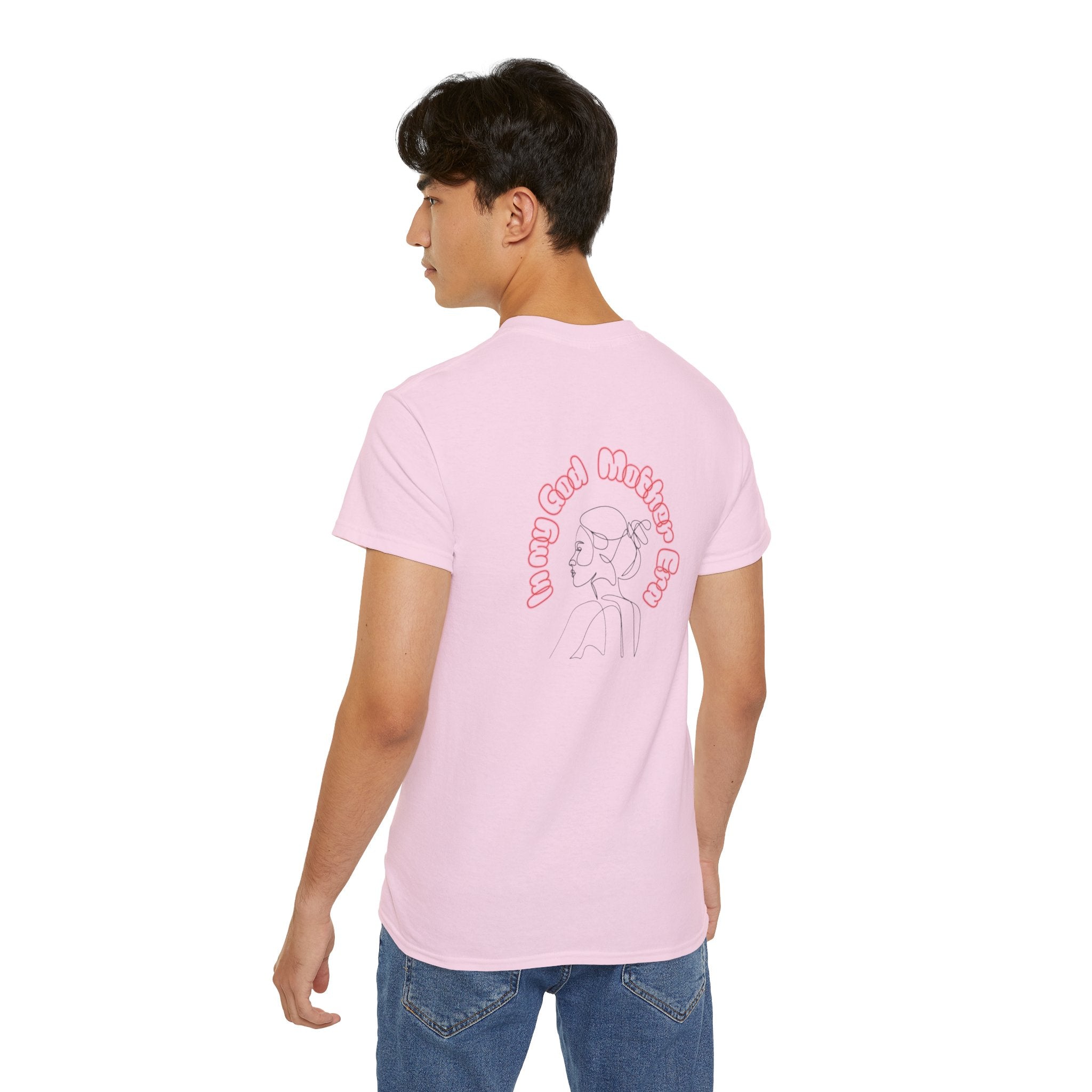 Retro Line Art 'My God Mother' Cotton Tee