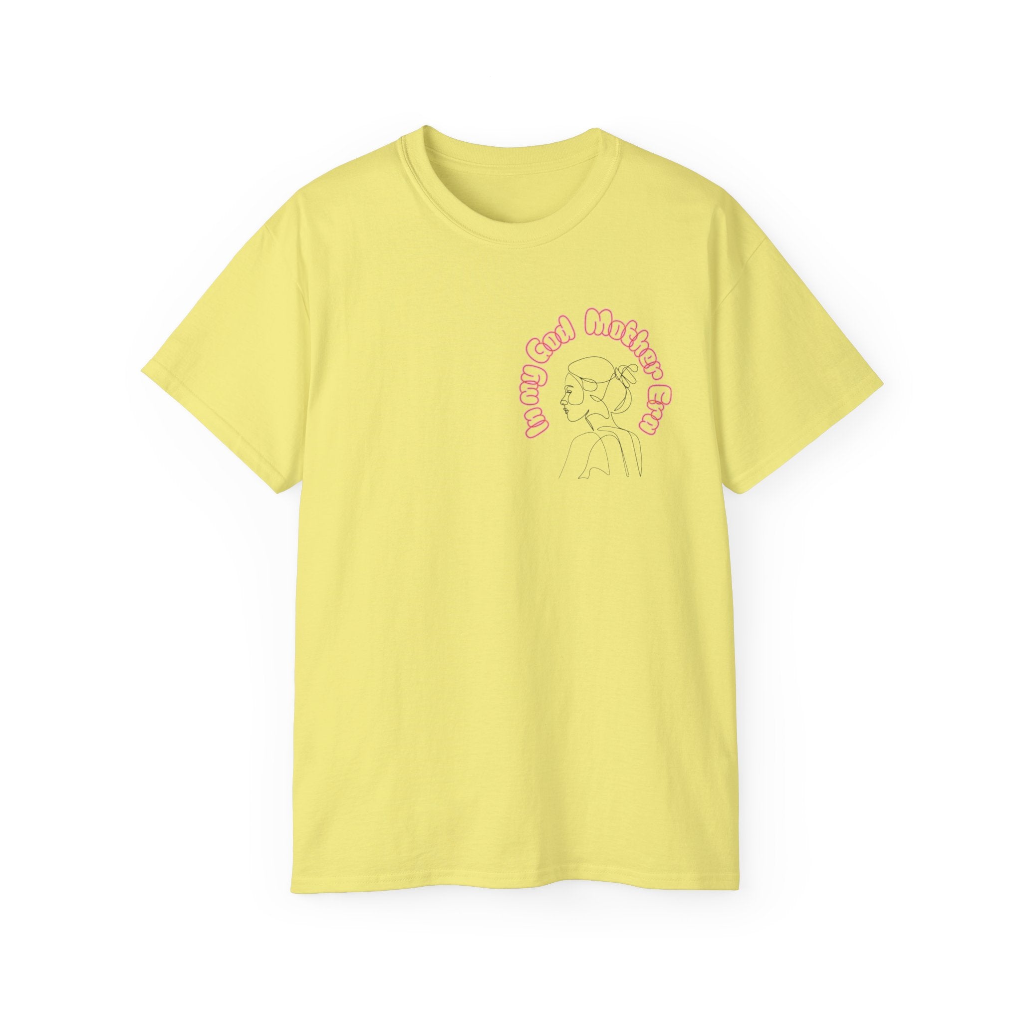Retro Line Art 'My God Mother' Cotton Tee