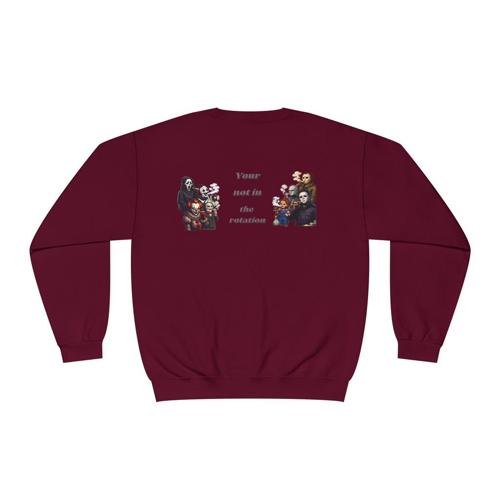Creepy Family Portrait Sweatshirt — "You’re Not in the Rotation" Horror Crewneck