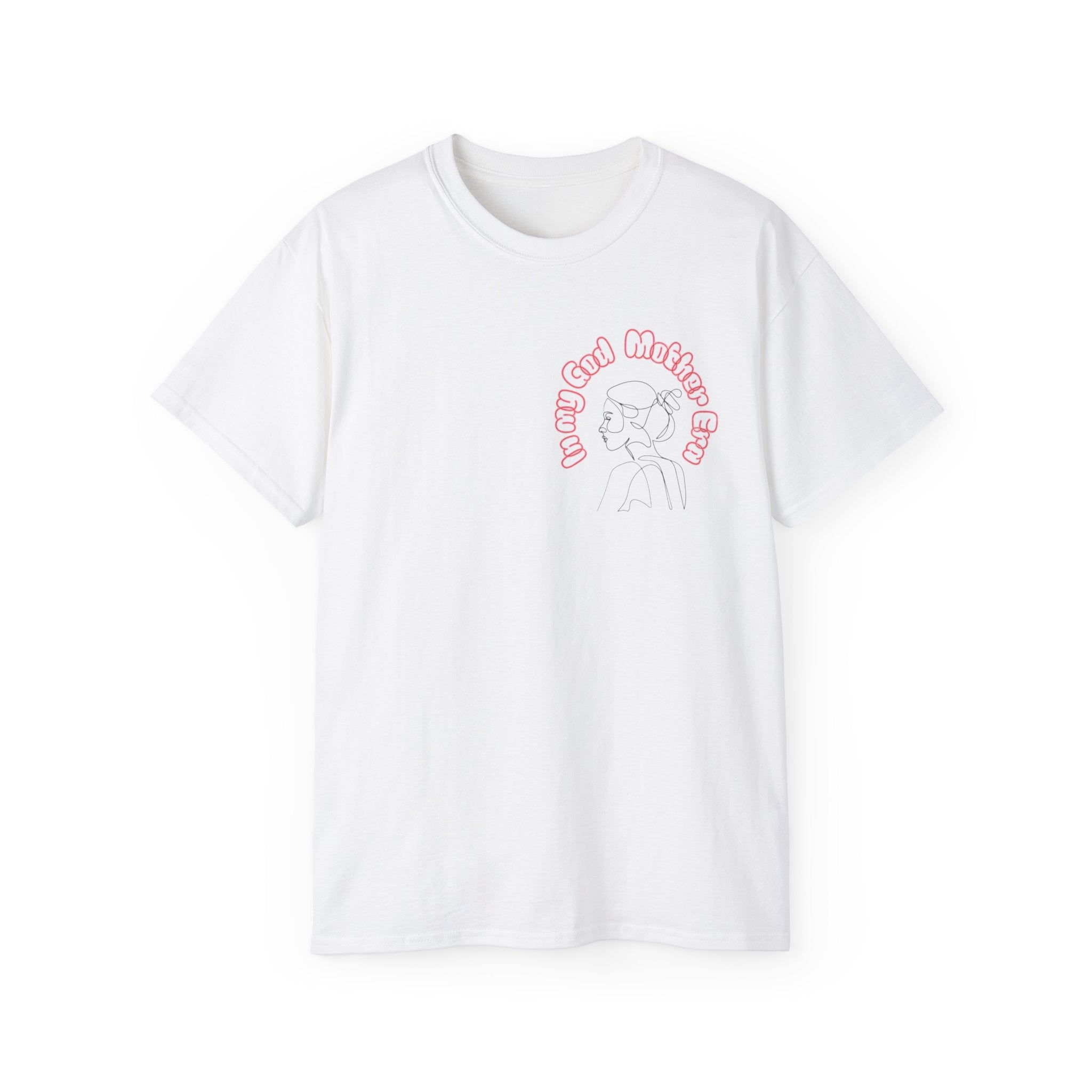 Retro Line Art 'My God Mother' Cotton Tee