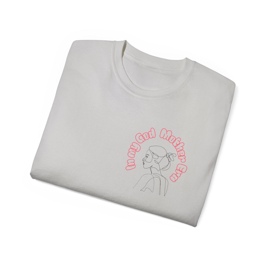 Retro Line Art 'My God Mother' Cotton Tee