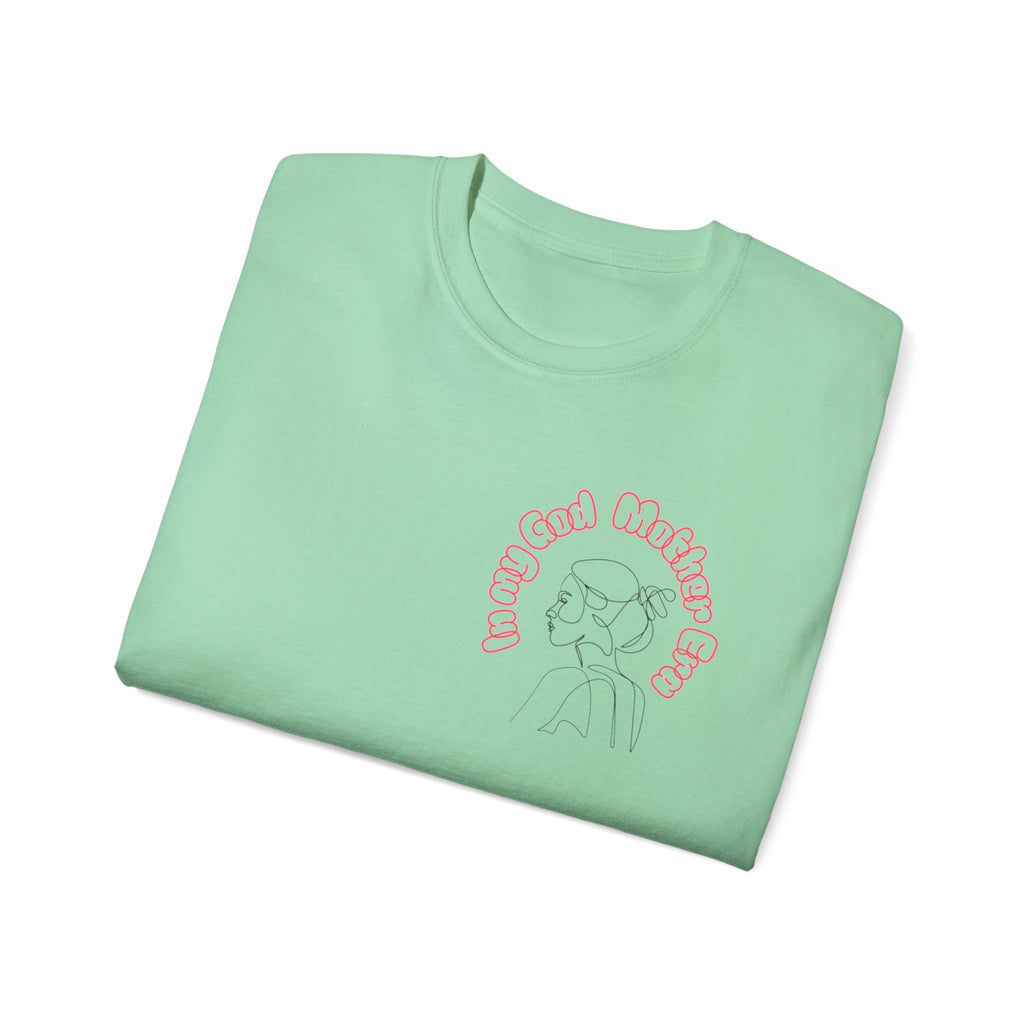 Retro Line Art 'My God Mother' Cotton Tee