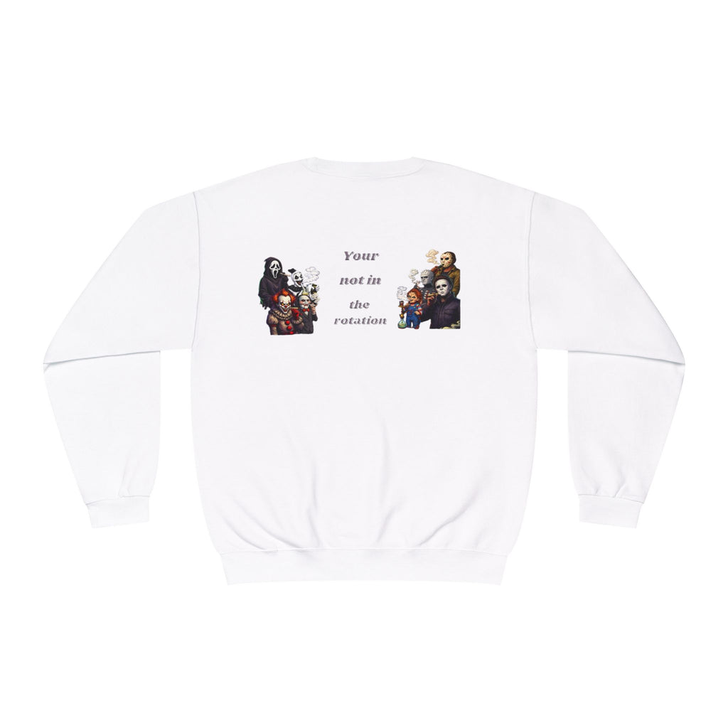 Creepy Family Portrait Sweatshirt — "You’re Not in the Rotation" Horror Crewneck