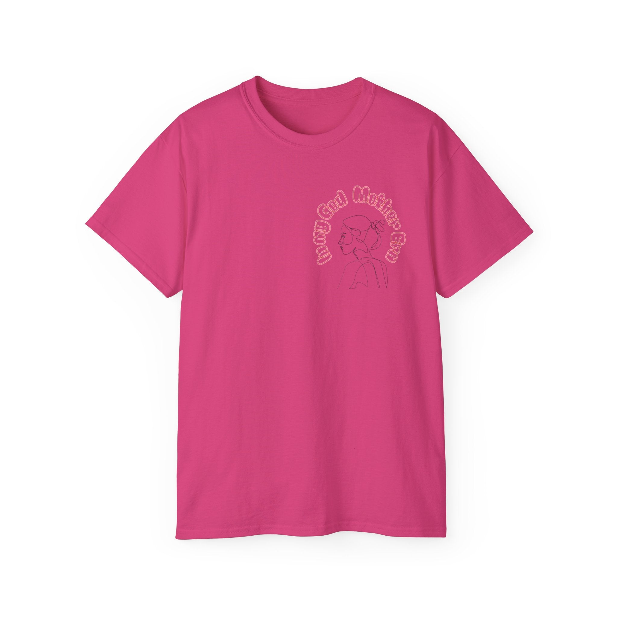 Retro Line Art 'My God Mother' Cotton Tee